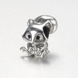 S925 Silver Bead Squirrel Charm for Bracelet Bangle, Birthday Gift