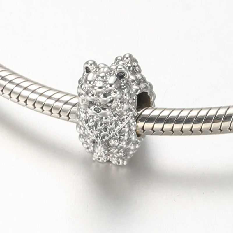 S925 Silver Fluffy Llama Charm for Bracelet Bangle