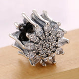 S925 Silver Bead DIY Jewelry Ice Charm for Lady Bracelet Bangle with Clear CZ