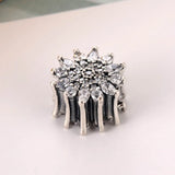 S925 Silver Bead DIY Jewelry Ice Charm for Lady Bracelet Bangle with Clear CZ