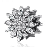 S925 Silver Bead DIY Jewelry Ice Charm for Lady Bracelet Bangle with Clear CZ