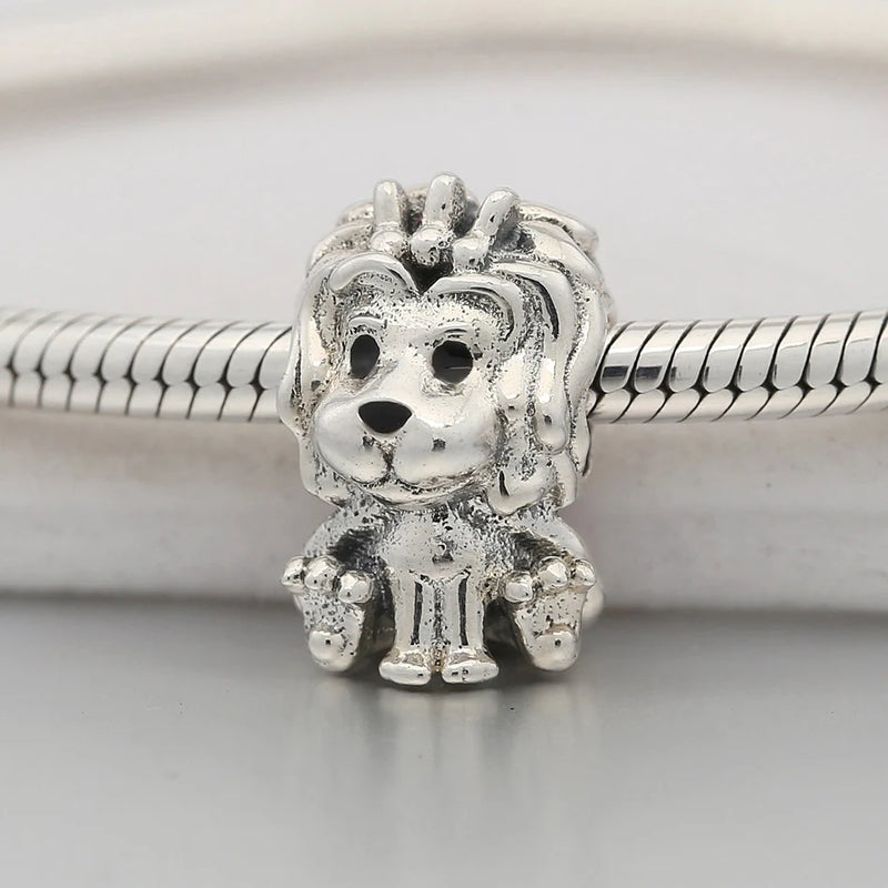S925 Silver Bead Lion Charm for Lady Bracelet Bangle