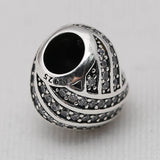 S925 Love Lines Charm Bracelet Bangle Clear CZ Girl Gift