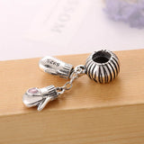 S925 Silver Pink Enamel Heart Winter Mittens Charm for Bracelet