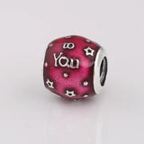 S925 Silver Bead DIY Jewelry Red Happy Birthday Charm for Lady Bracelet