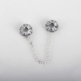 S925 Silver Bead Women Bracelet Bangle Clear Charm DIY Jewelry