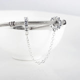 S925 Silver Bead Women Bracelet Bangle Clear Charm DIY Jewelry