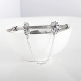 S925 Silver Bead Women Bracelet Bangle Clear Charm DIY Jewelry