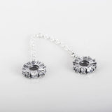 S925 Silver Bead Women Bracelet Bangle Clear Charm DIY Jewelry