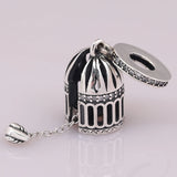 S925 Silver Bird Crystal Pendant Charm for Women Bracelet Bangle