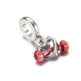 S925 Silver Heart Dumbbell Pendant Charm for Women Bracelet DIY