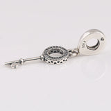 S925 Silver Heart Key Pendant Charm for Women Bracelet Bangle DIY Jewelry