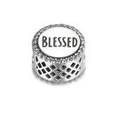 S925 Silver Bead Openwork Charm Bracelet Bangle