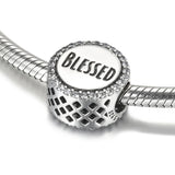 S925 Silver Bead Openwork Charm Bracelet Bangle