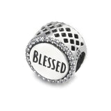 S925 Silver Bead Openwork Charm Bracelet Bangle