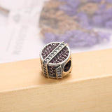 S925 Silver Bead Red Charm for Bracelet Bangle