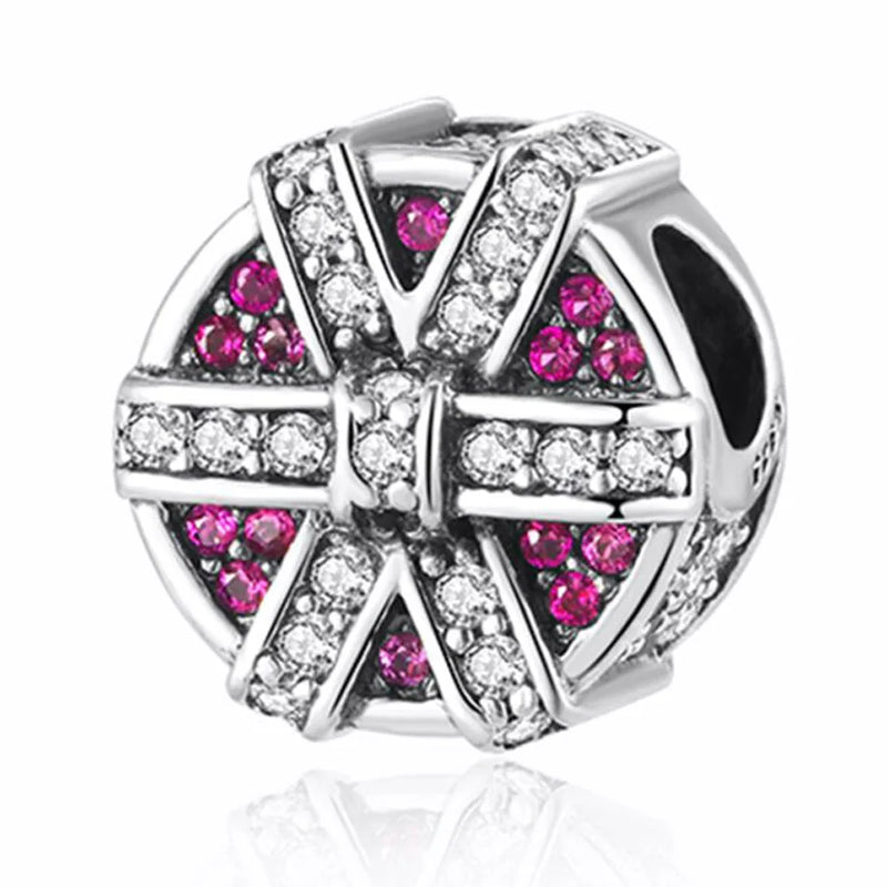 S925 Silver Bead Red Charm for Bracelet Bangle