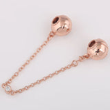S925 Silver Bead Rose Embossed Hearts Crystal Charm