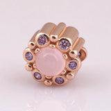 S925 Silver Bead Rose Heraldic Radiance With Crystal Charm Bracelet
