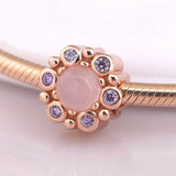 S925 Silver Bead Rose Heraldic Radiance With Crystal Charm Bracelet