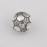 S925 Silver Soccer Football Charm Bead for Women Bracelet Bangle
