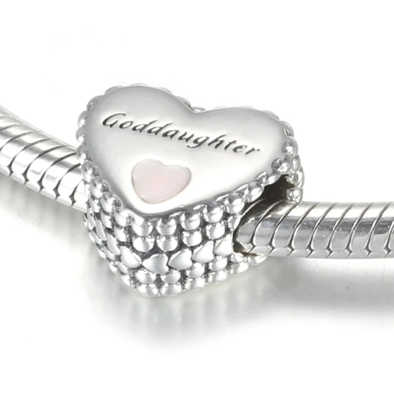 S925 Silver Bead Lady Bracelet Bangle DIY Jewelry Goddaughter Charm