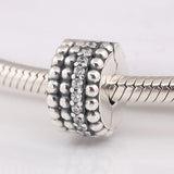 S925 Silver Beaded Brilliance Crystal Clip Stopper Charm