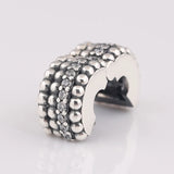S925 Silver Beaded Brilliance Crystal Clip Stopper Charm