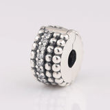S925 Silver Beaded Brilliance Crystal Clip Stopper Charm
