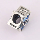 S925 Silver Beads Bright Star Charm Multi-Colored Crystals Bracelet