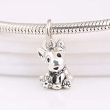 S925 Silver Bull Terrier Puppy Pendant Charm
