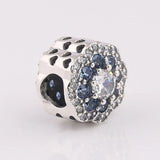 S925 Silver Sparkling Flower Crystal Bead Charm for Bracelet