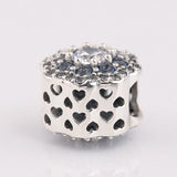 S925 Silver Sparkling Flower Crystal Bead Charm for Bracelet