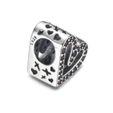 S925 Silver Red CZ Freehand Heart Bead for Bracelet Bangle