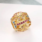 S925 Silver Charm with Crystals & Pink CZ for Women Bracelet