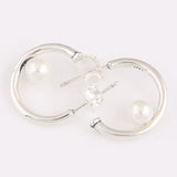 S925 Silver Pearls Stud Earrings Wedding Gift Lady Fine Jewelry