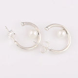 S925 Silver Pearls Stud Earrings Wedding Gift Lady Fine Jewelry