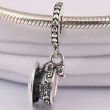 S925 Silver Enchanted Tea Cup Dangle Charm for Bracelet