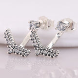 S925 Silver Crystal Stud Earrings Princess Wish Wedding Gift