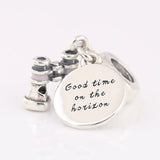S925 Silver Enamel Binoculars Bead Charm for Bracelet Bangle