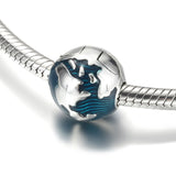 S925 Enamel Globe Clip Flower Bead Charm Bracelet
