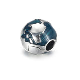 S925 Enamel Globe Clip Flower Bead Charm Bracelet