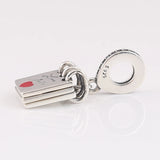 S925 Enamel Love Notes Crystal Pendant Bead Charm