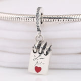 S925 Enamel Love Notes Crystal Pendant Bead Charm