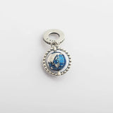 S925 Spinning Globe Crystal Pendant Bead Charm for Bracelet