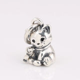 S925 Silver Enamel Cat Pendant for Women Bracelet DIY Jewelry