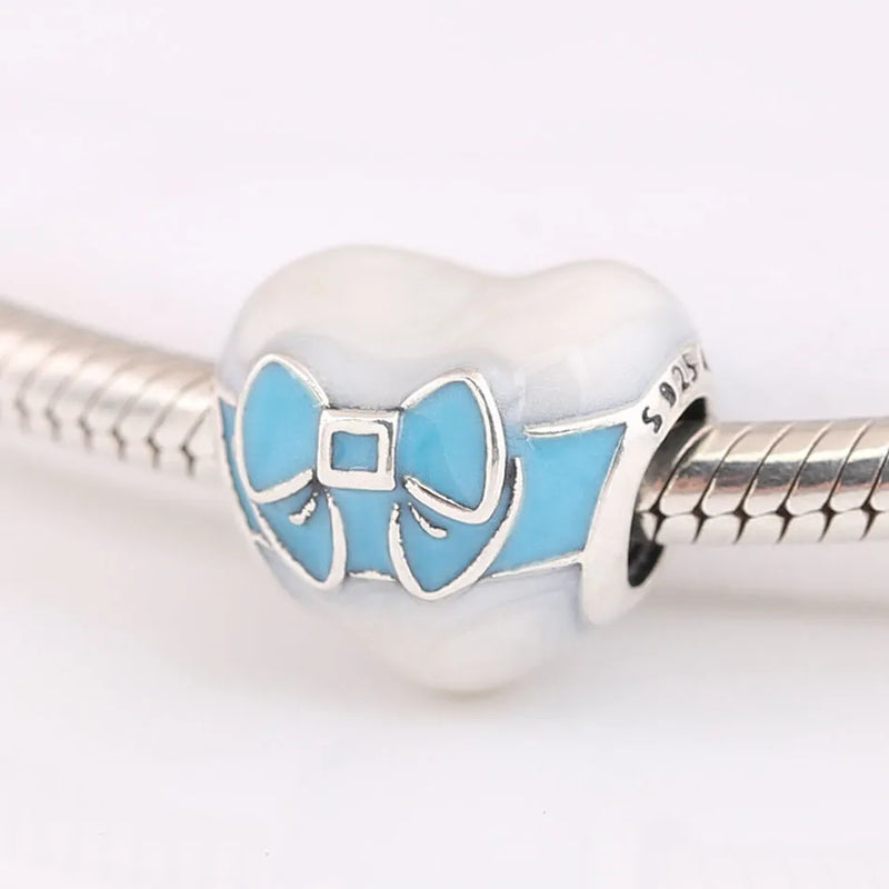 S925 Silver Heart Bead Charm for Bracelet Bangle DIY Jewelry