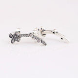 S925 Silver Crystal Studs Earrings Wedding Party Jewelry