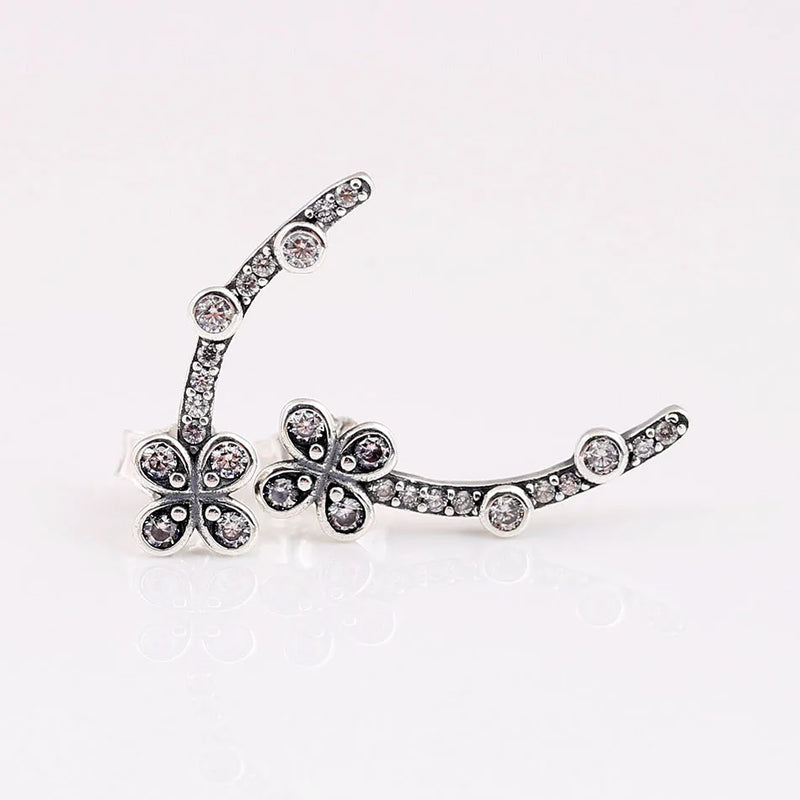 S925 Silver Crystal Studs Earrings Wedding Party Jewelry