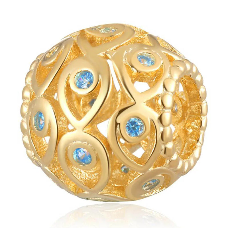 S925 Silver Ocean Charm Crystal Beads Bangle For Women